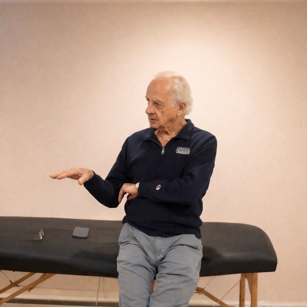 Tommy Thompson demonstrating relational listening during an Alexander Technique teacher training class 092
