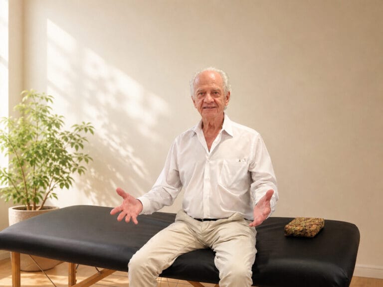 Tommy Thompson demonstrating Being to Being Connection in an Alexander Technique class with trainees