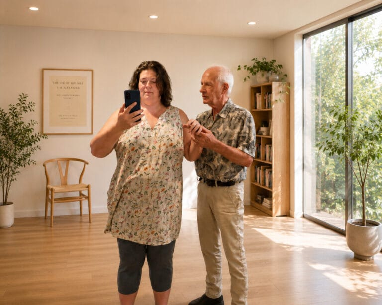 Tommy Thompson working with a trainee in an Alexander Technique studio while exploring relational attunement during Class 111.